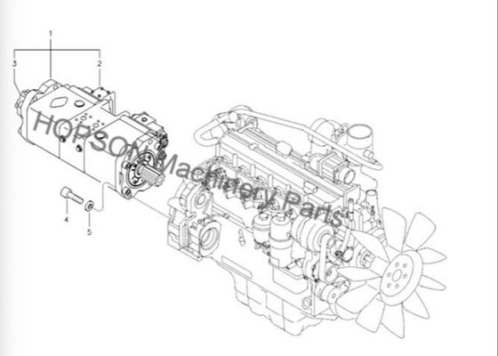 Escavatore Hydraulic Pump K5V80DTP 14531859 di Doosan per DX150 rosso